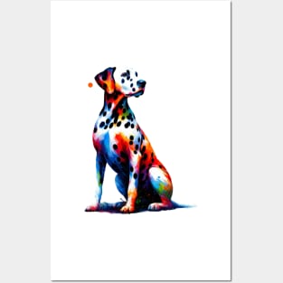 Dalmatian Expressed in Colorful Splash Art Form Posters and Art